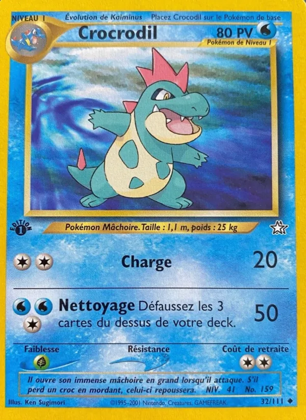 Carte Pokémon Crocrodil de l'extension Neo Genesis