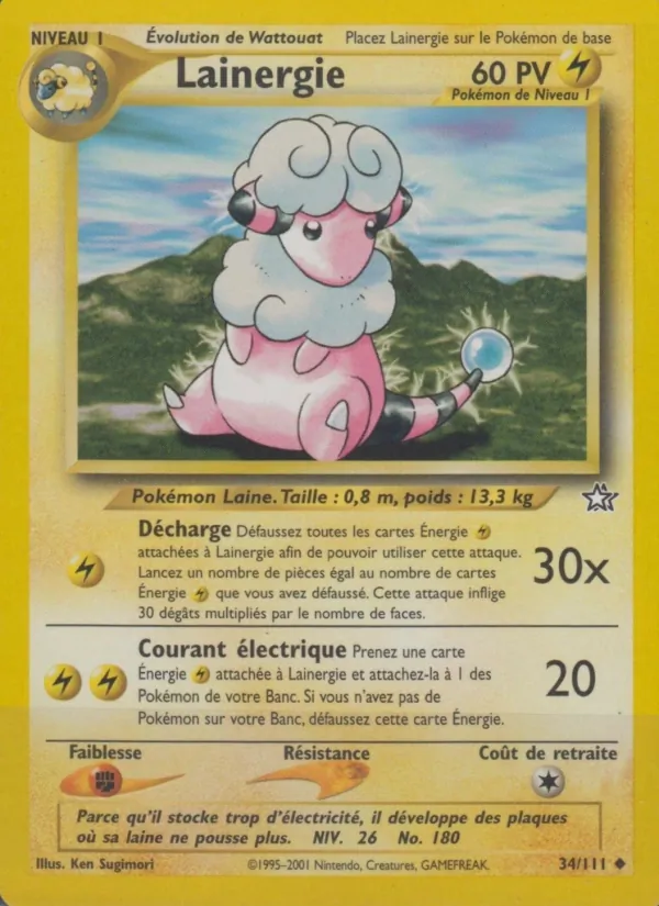 Carte Pokémon Lainergie de l'extension Neo Genesis