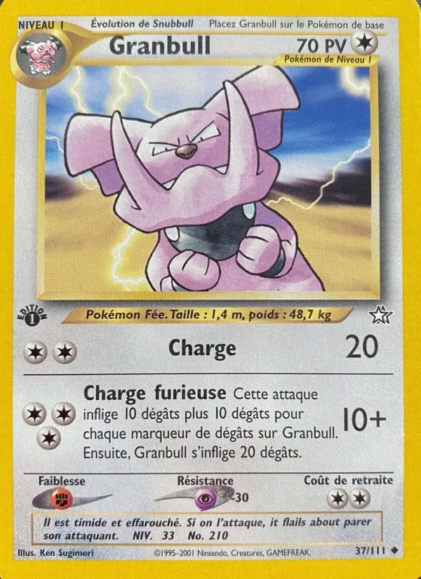 Carte Pokémon Granbull de l'extension Neo Genesis