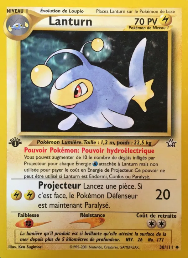 Carte Pokémon Lanturn de l'extension Neo Genesis