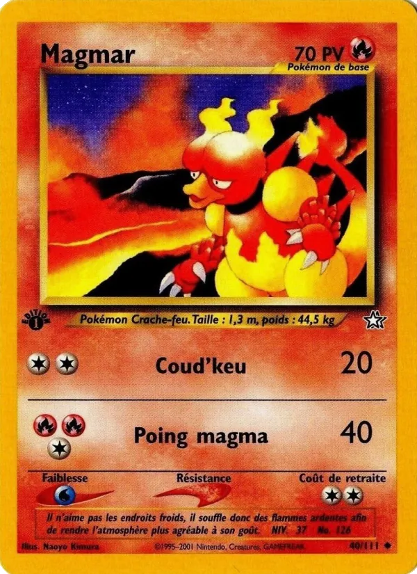 Carte Pokémon Magmar de l'extension Neo Genesis