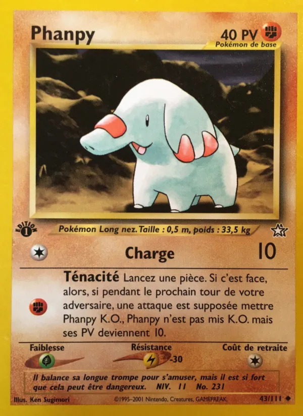Carte Pokémon Phanpy de l'extension Neo Genesis