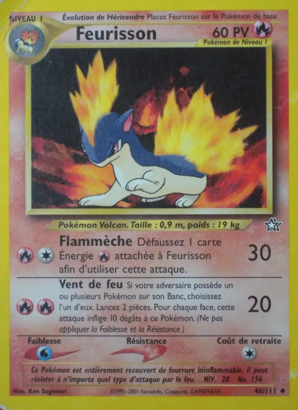 Carte Pokémon Feurisson de l'extension Neo Genesis