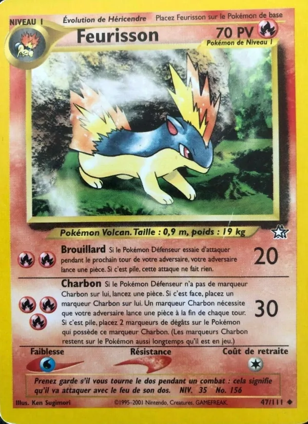 Carte Pokémon Feurisson de l'extension Neo Genesis
