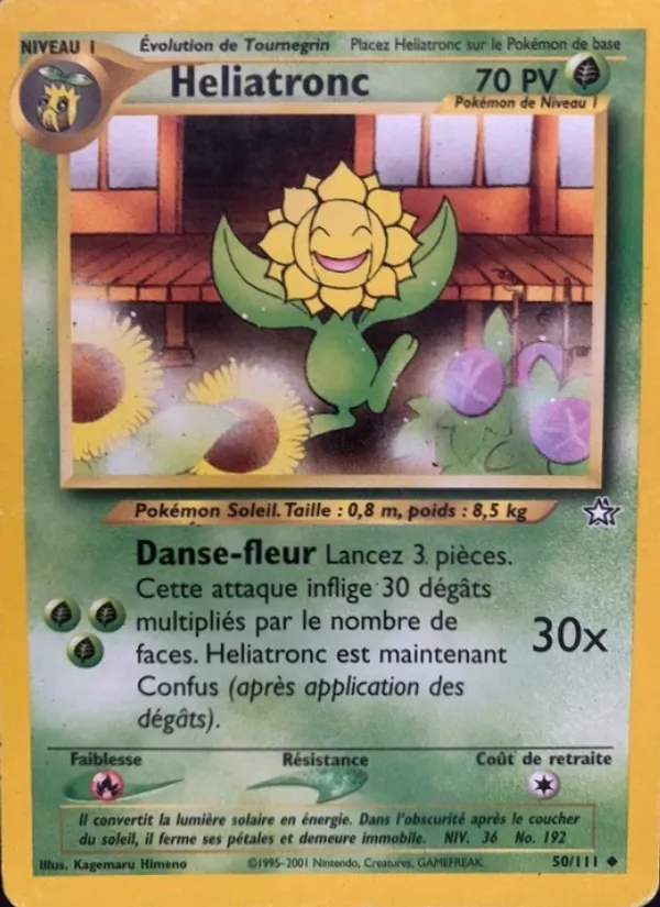 Carte Pokémon Héliatronc de l'extension Neo Genesis