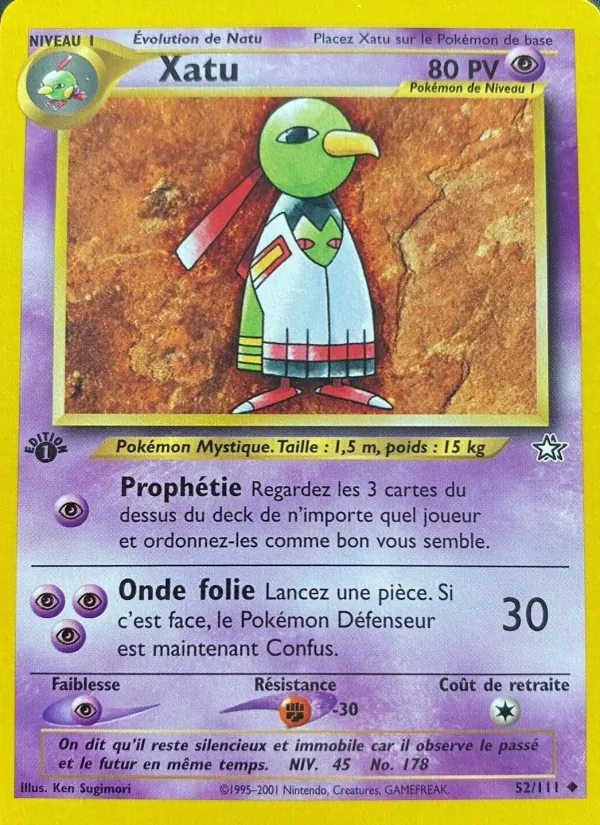 Carte Pokémon Xatu de l'extension Neo Genesis