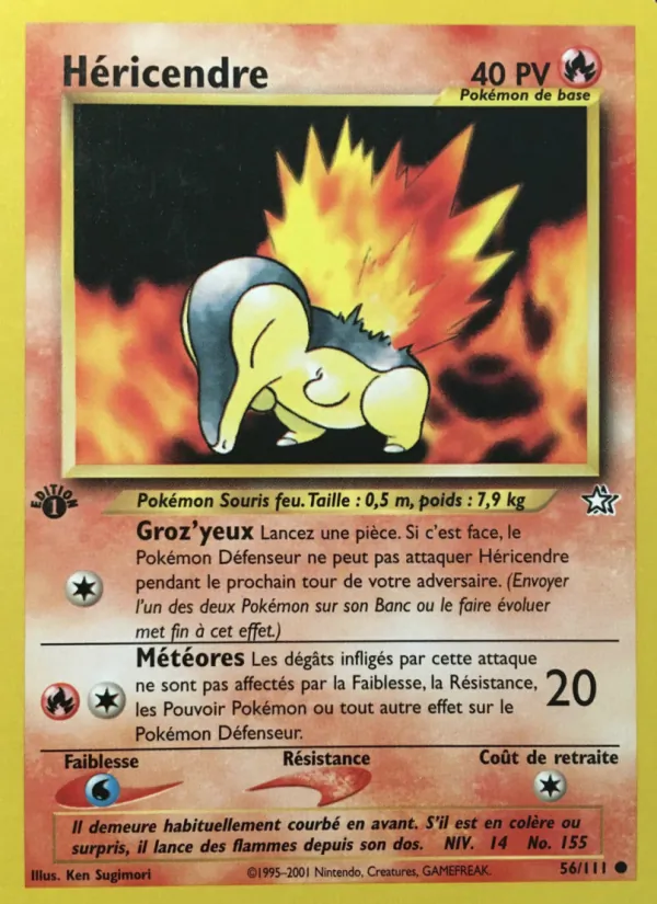 Carte Pokémon Héricendre de l'extension Neo Genesis