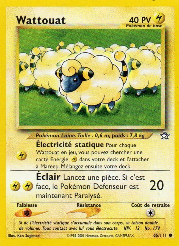 Carte Pokémon Wattouat de l'extension Neo Genesis