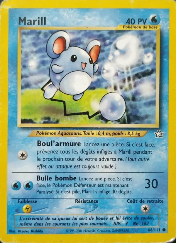Carte Pokémon Marill de l'extension Neo Genesis