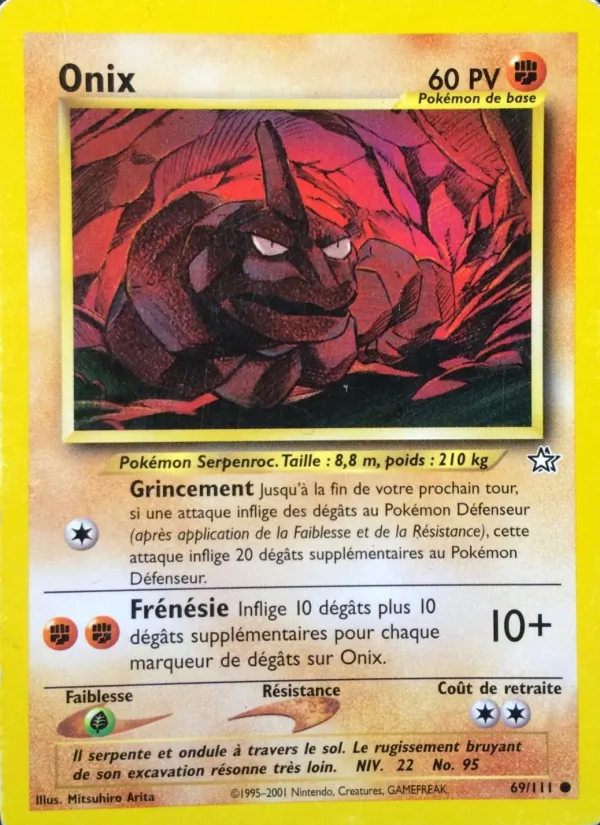 Carte Pokémon Onix de l'extension Neo Genesis