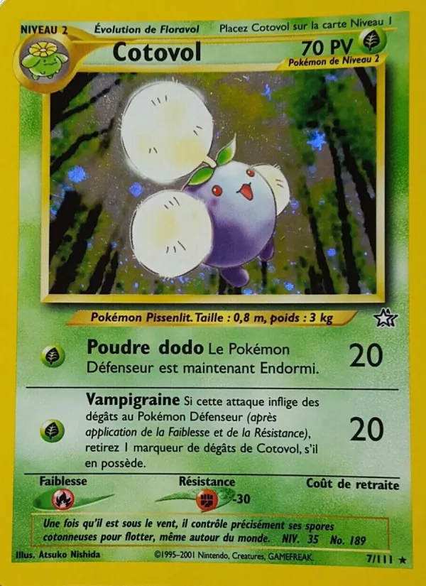 Carte Pokémon Cotovol de l'extension Neo Genesis