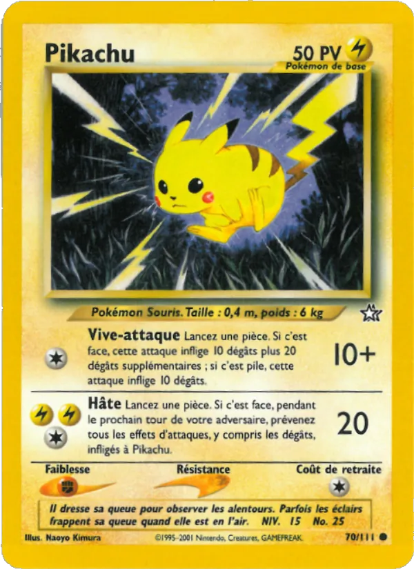 Carte Pokémon Pikachu de l'extension Neo Genesis