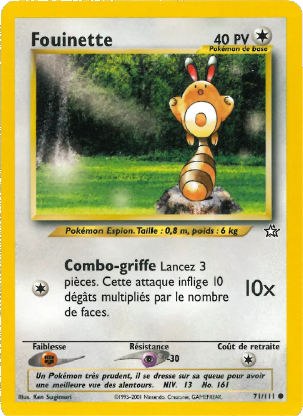 Carte Pokémon Fouinette de l'extension Neo Genesis