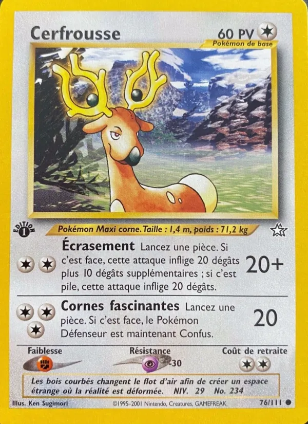 Carte Pokémon Cerfrousse de l'extension Neo Genesis
