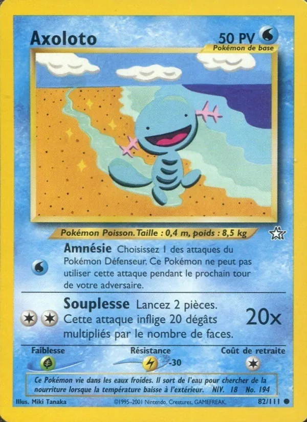 Carte Pokémon Axoloto de l'extension Neo Genesis