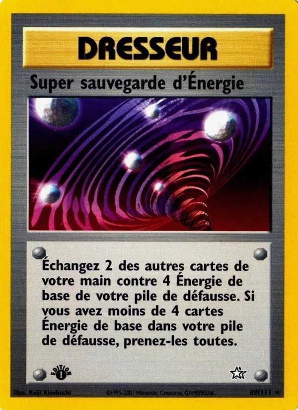 Carte Pokémon Super sauvegarde d'Énergie de l'extension Neo Genesis
