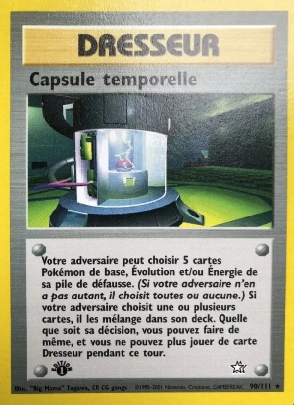 Carte Pokémon Capsule temporelle de l'extension Neo Genesis