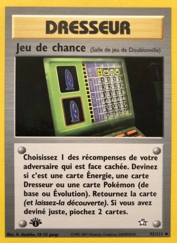 Carte Pokémon Jeu de chance de l'extension Neo Genesis