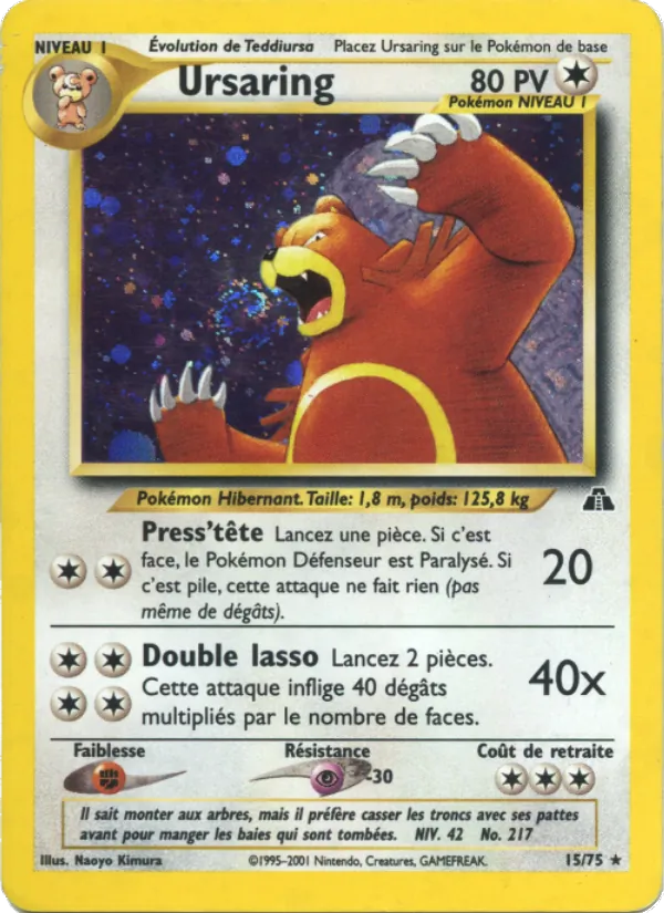 Carte Pokémon Ursaring de l'extension Neo Discovery