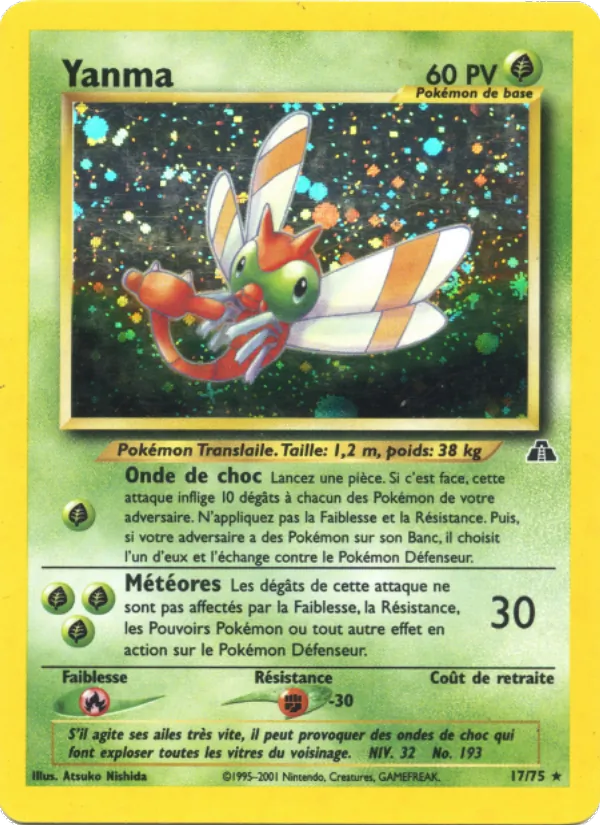 Carte Pokémon Yanma de l'extension Neo Discovery