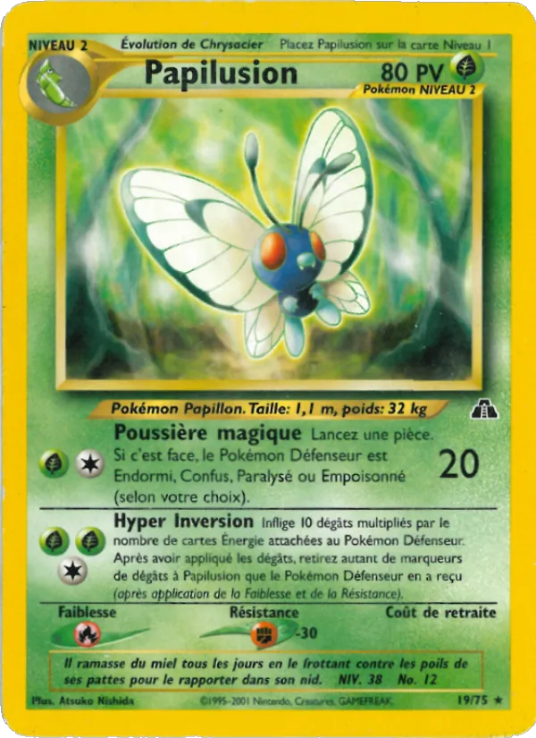 Carte Pokémon Papilusion de l'extension Neo Discovery