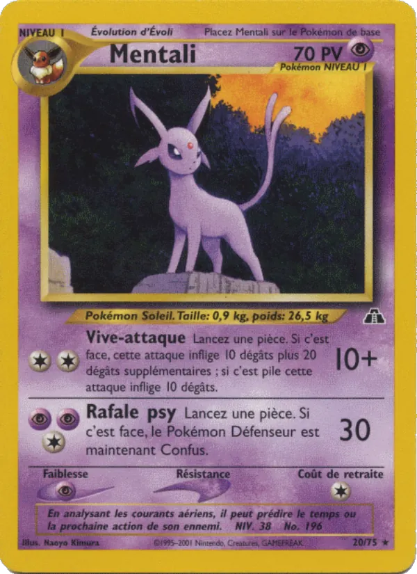 Carte Pokémon Mentali de l'extension Neo Discovery