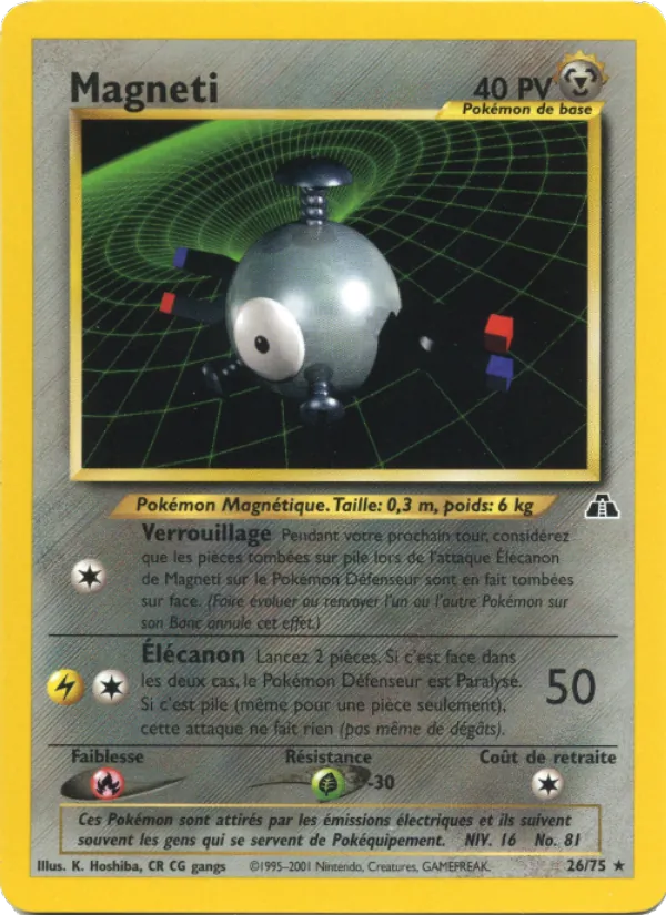Carte Pokémon Magnéti de l'extension Neo Discovery