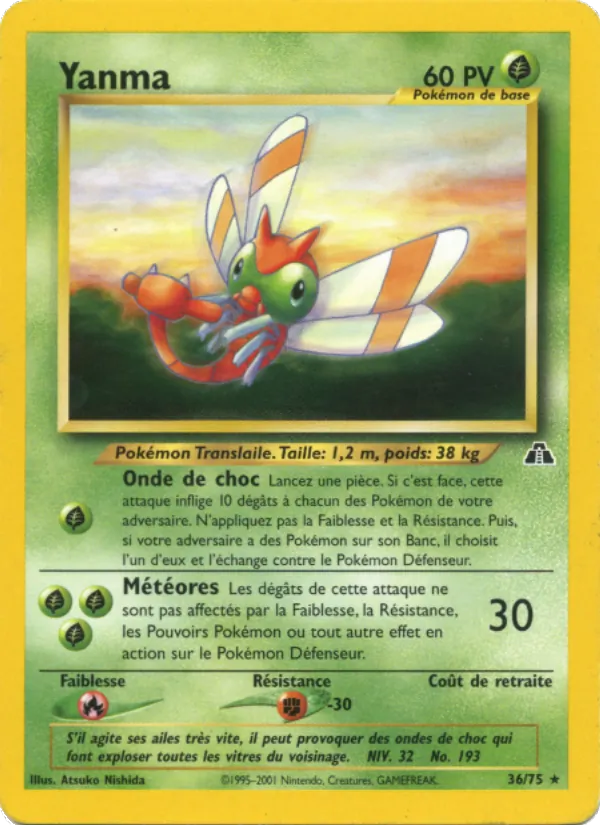 Carte Pokémon Yanma de l'extension Neo Discovery