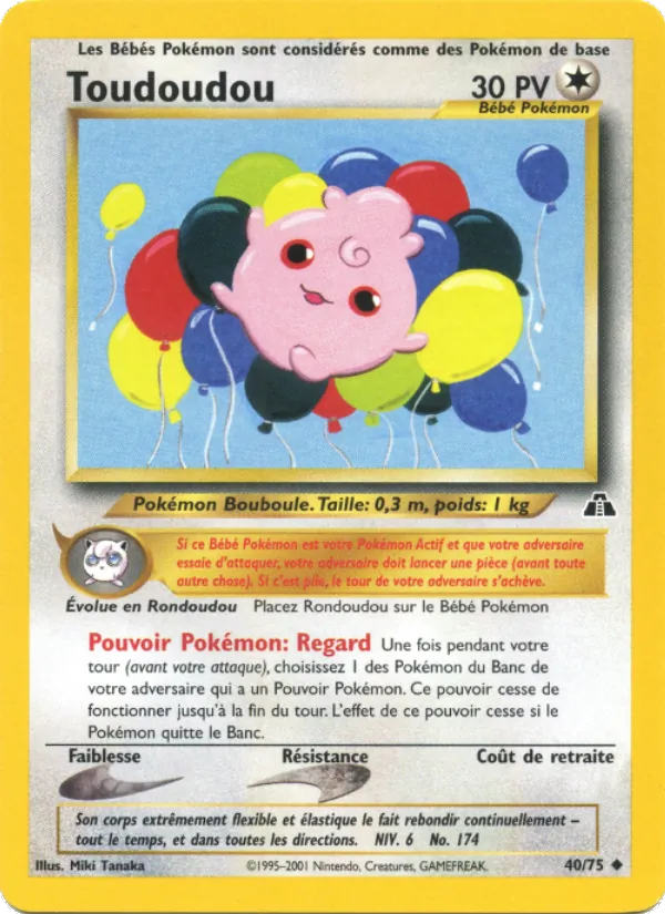 Carte Pokémon Toudoudou de l'extension Neo Discovery
