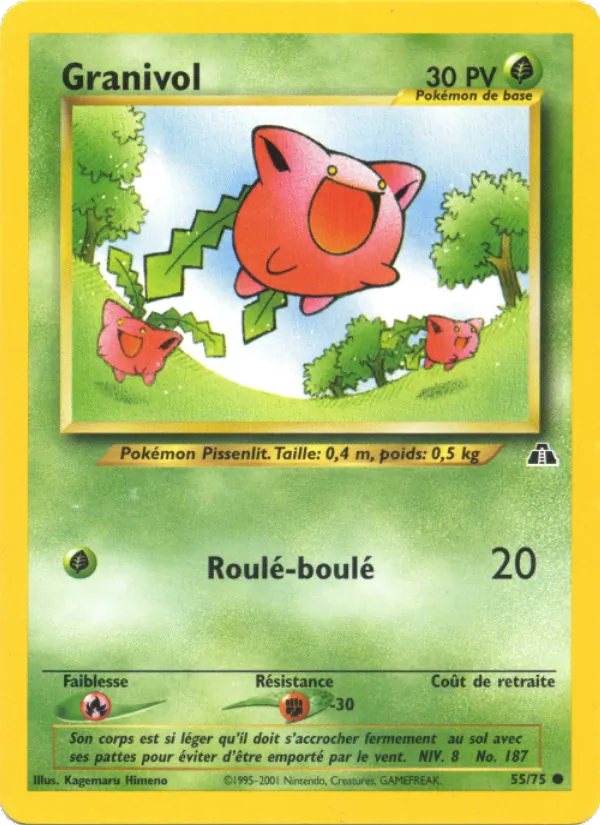 Carte Pokémon Granivol de l'extension Neo Discovery