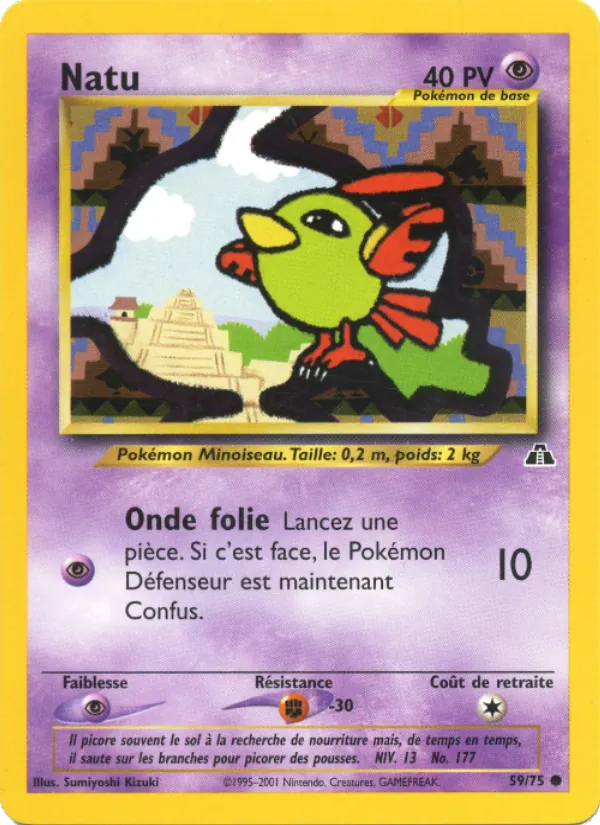 Carte Pokémon Natu de l'extension Neo Discovery