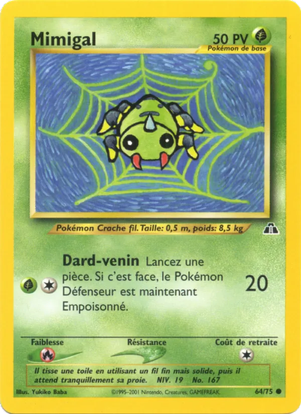 Carte Pokémon Mimigal de l'extension Neo Discovery
