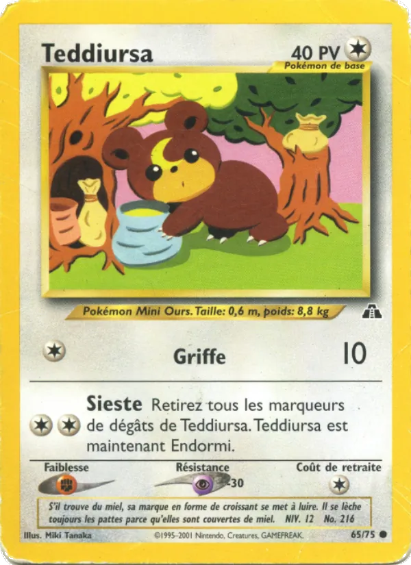 Carte Pokémon Teddiursa de l'extension Neo Discovery