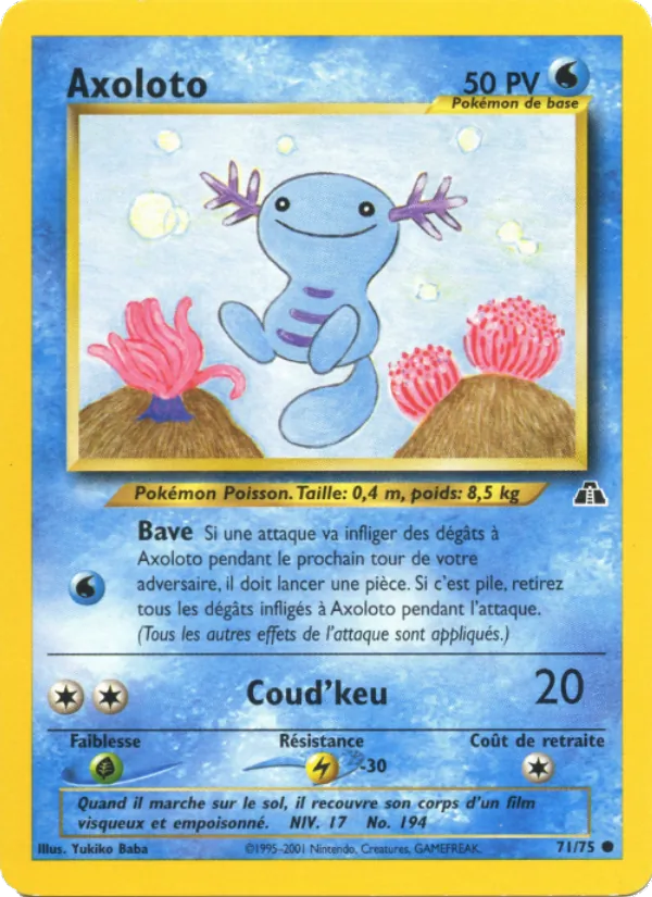 Carte Pokémon Axoloto de l'extension Neo Discovery