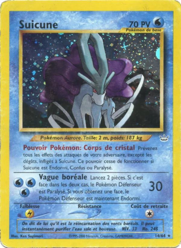 Carte Pokémon Suicune de l'extension Neo Revelation