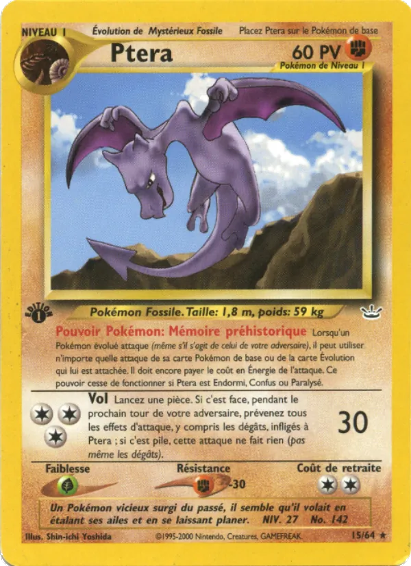 Carte Pokémon Ptéra de l'extension Neo Revelation