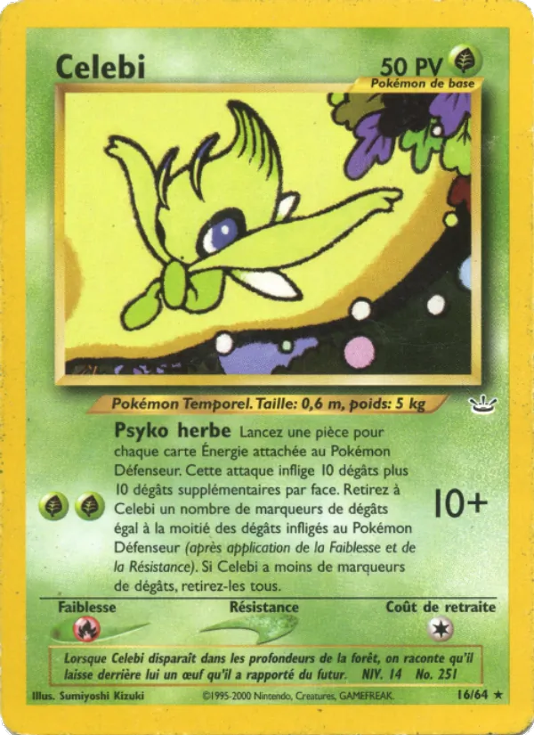 Carte Pokémon Celebi de l'extension Neo Revelation