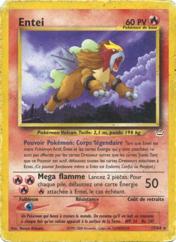 Carte Pokémon Entei de l'extension Neo Revelation