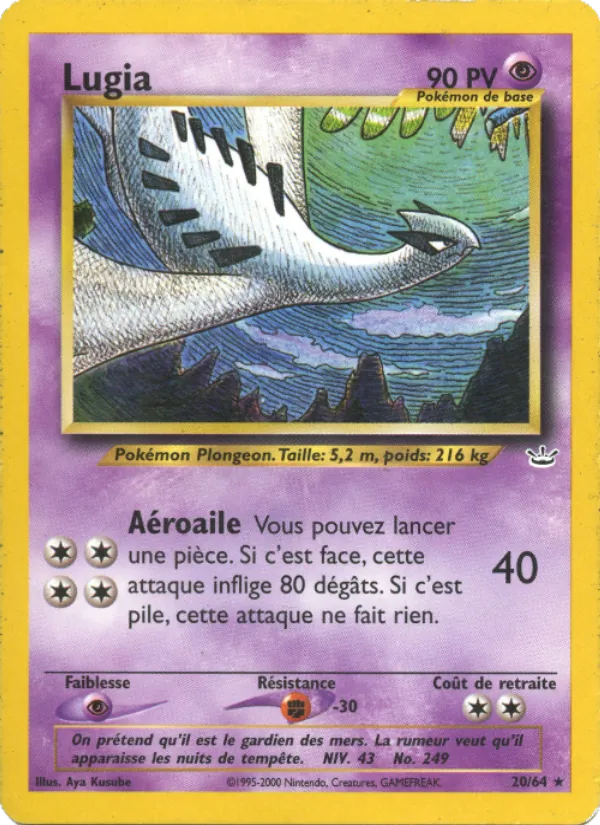 Carte Pokémon Lugia de l'extension Neo Revelation