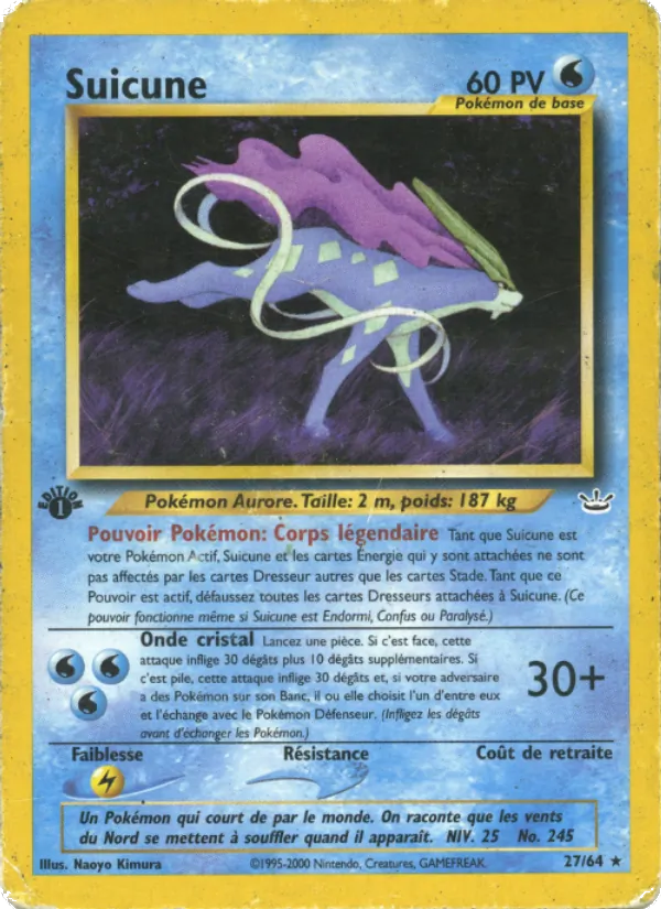 Carte Pokémon Suicune de l'extension Neo Revelation