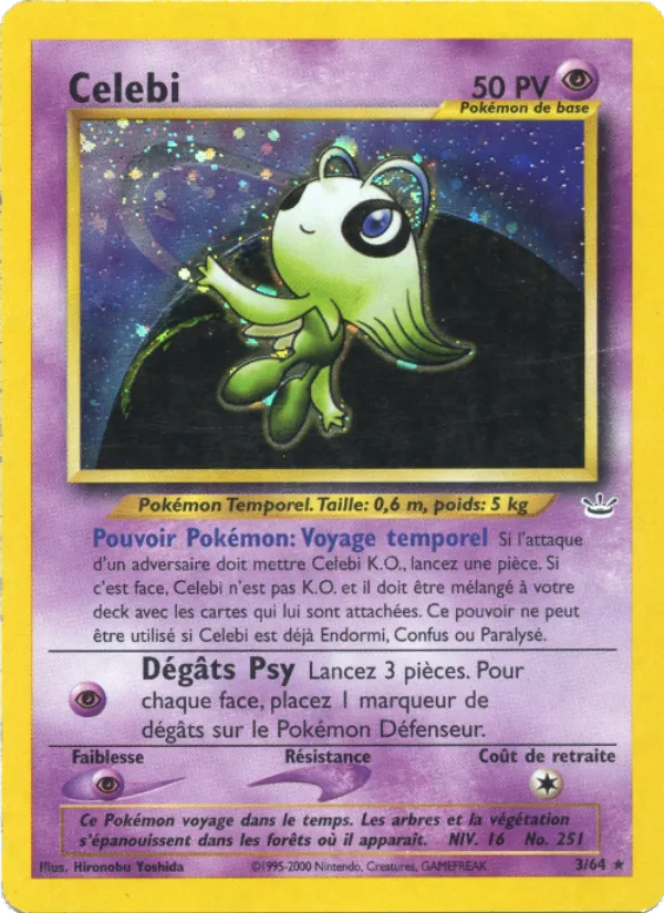 Carte Pokémon Celebi de l'extension Neo Revelation