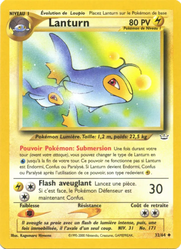 Carte Pokémon Lanturn de l'extension Neo Revelation