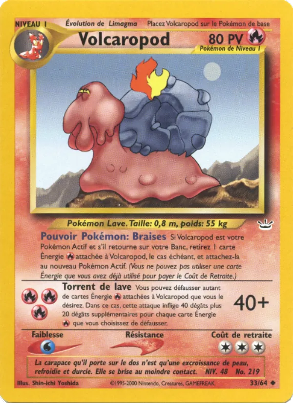 Carte Pokémon Volcaropod de l'extension Neo Revelation