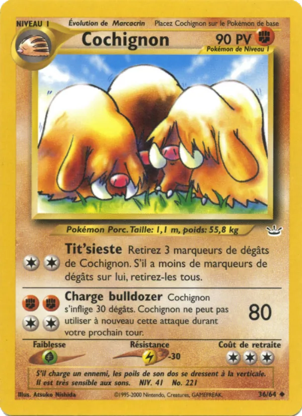 Carte Pokémon Cochignon de l'extension Neo Revelation