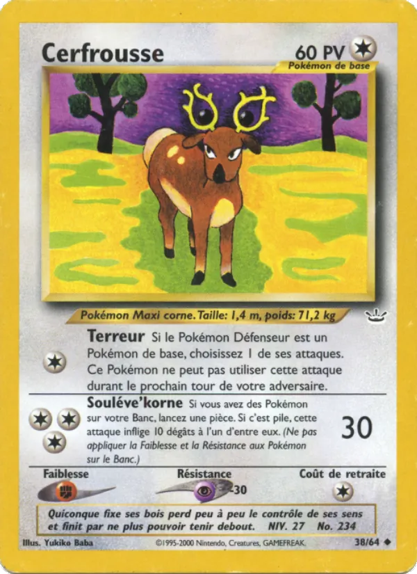 Carte Pokémon Cerfrousse de l'extension Neo Revelation