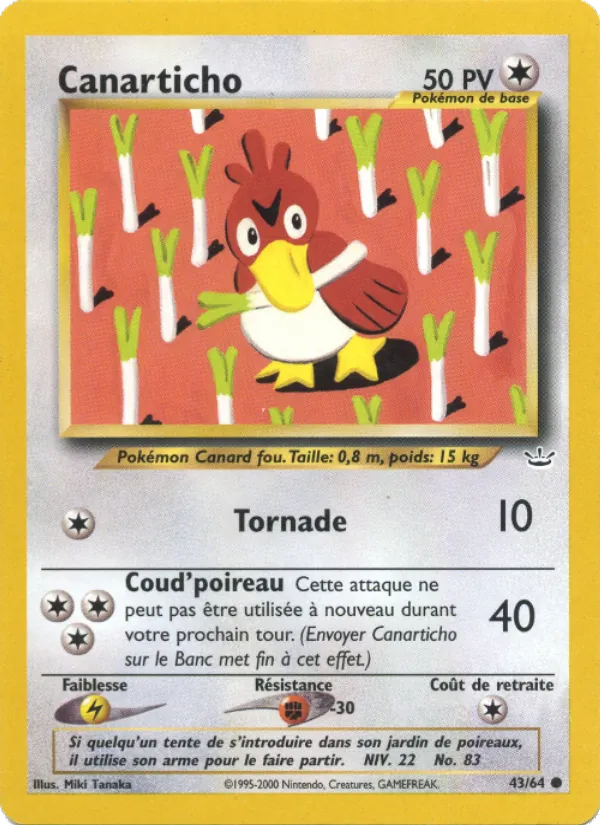Carte Pokémon Canarticho de l'extension Neo Revelation