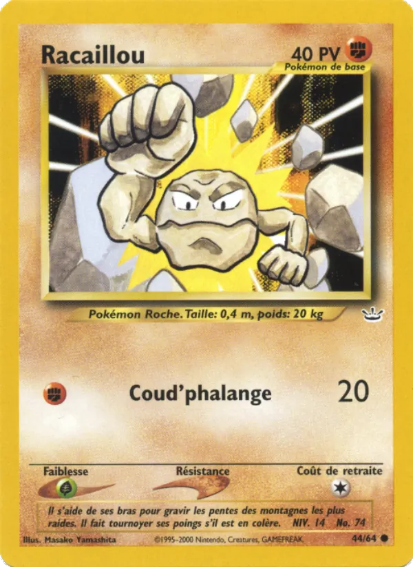 Carte Pokémon Racaillou de l'extension Neo Revelation