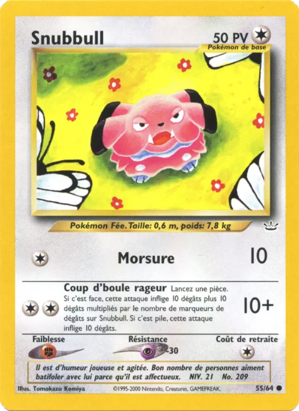 Carte Pokémon Snubbull de l'extension Neo Revelation