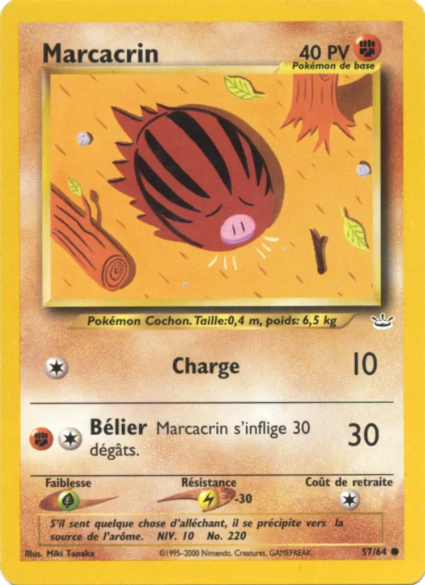 Carte Pokémon Marcacrin de l'extension Neo Revelation