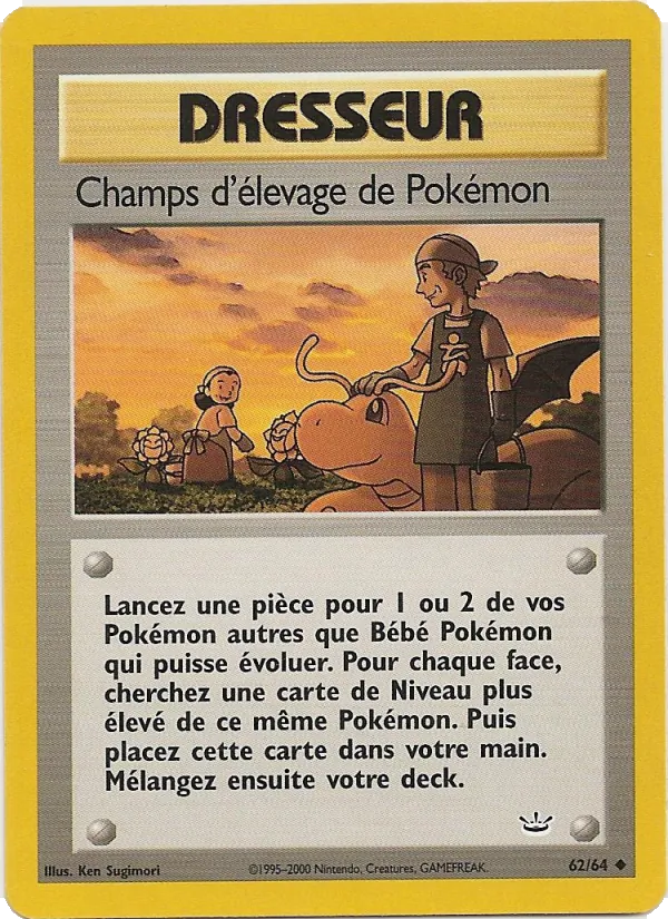 Carte Pokémon Champs d'élevage de Pokémon de l'extension Neo Revelation